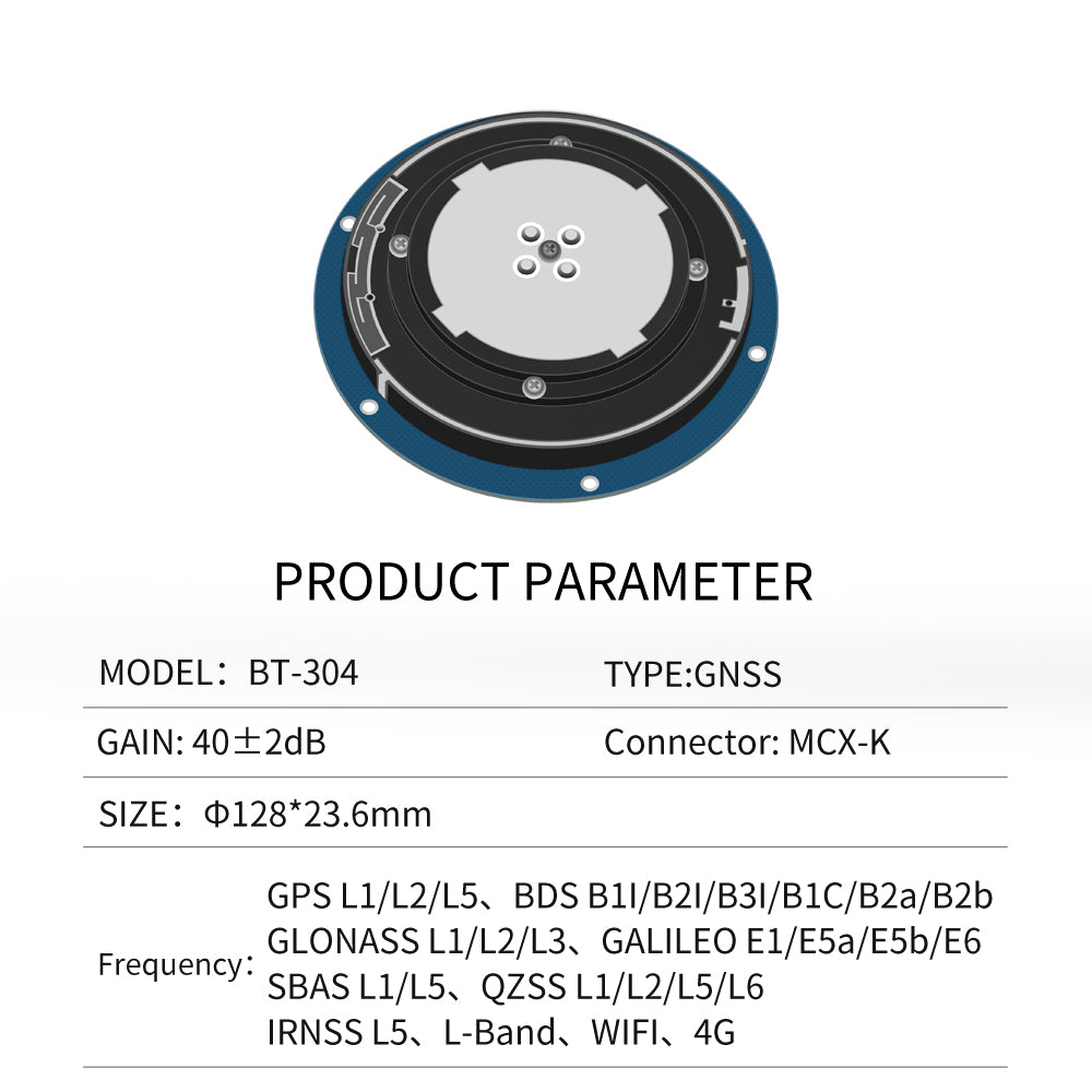Beitian Bluetooth 4G WIFI Three-in-one Built-in RTK Four-star Full-frequency Combination GNSS antenna BT-304 304B Beitian Bluetooth 4G WIFI Three-in-one Built-in RTK Four-star Full-frequency Combination GNSS antenna BT-304 304B